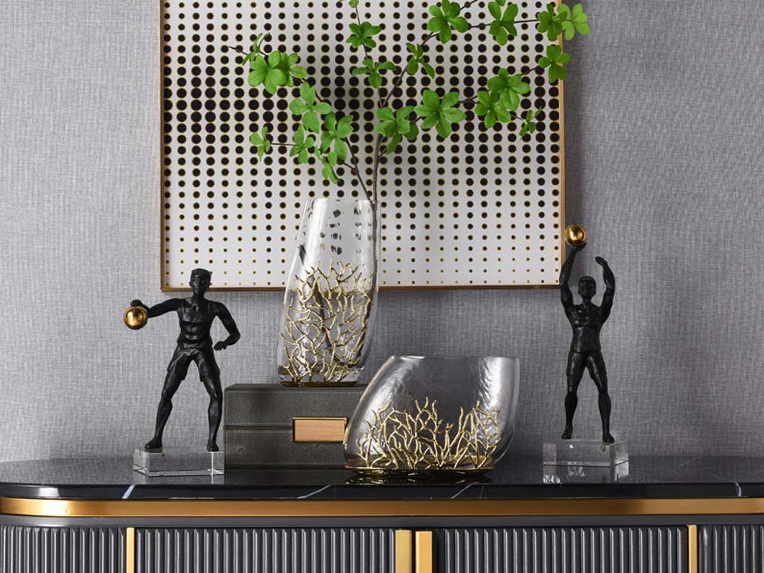 Čiré sklo ve tvaru U pokryté dekorem Coral Bedroom Vase Decor